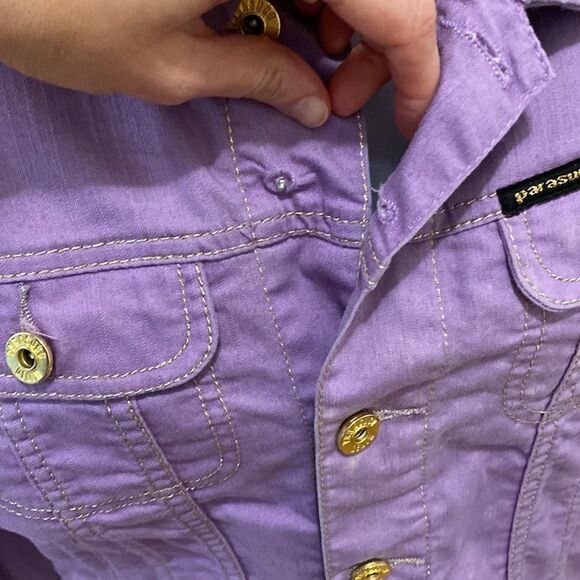 Parasuco Jeans Violet Lavender Purple Denim Jacket Vintage size medium M - Picture 2 of 10